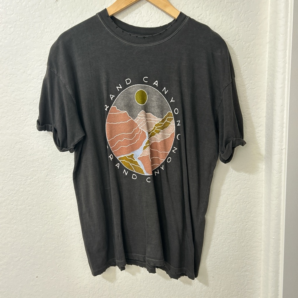 Free People Black Graphic Tee